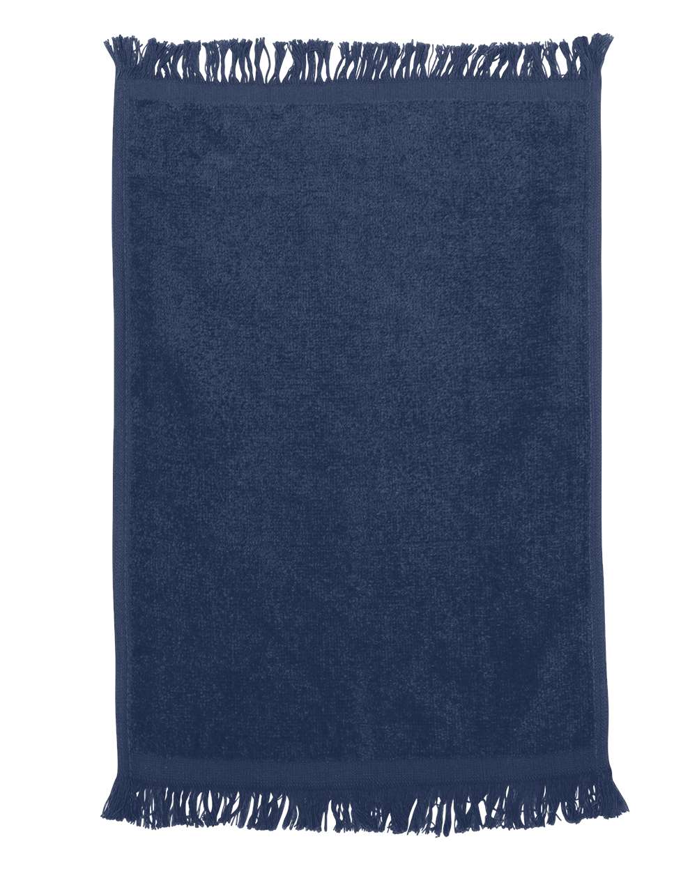 Q-Tees Fringed Fingertip Towel - T100 Navy