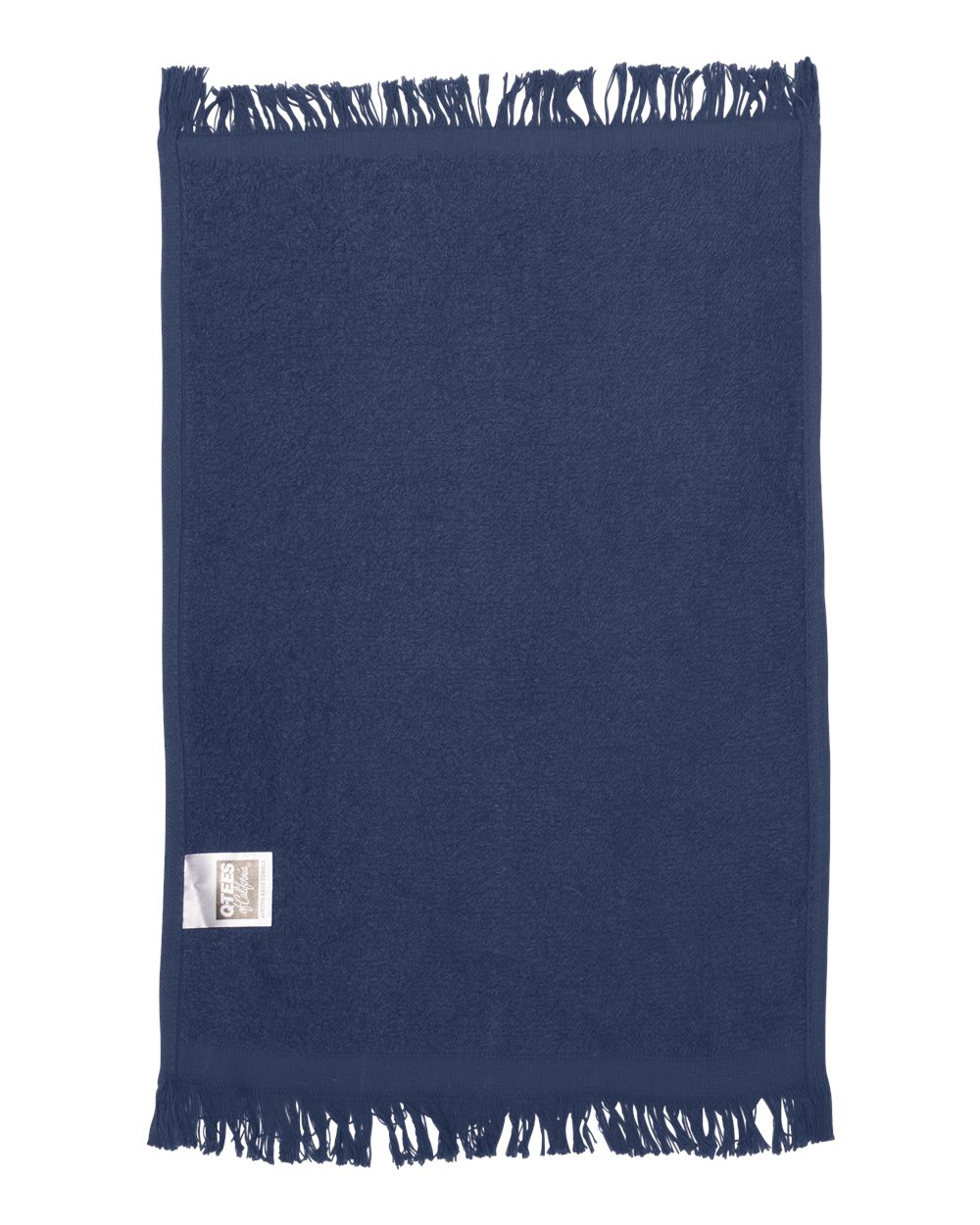 Q-Tees Fringed Fingertip Towel - T100 Navy