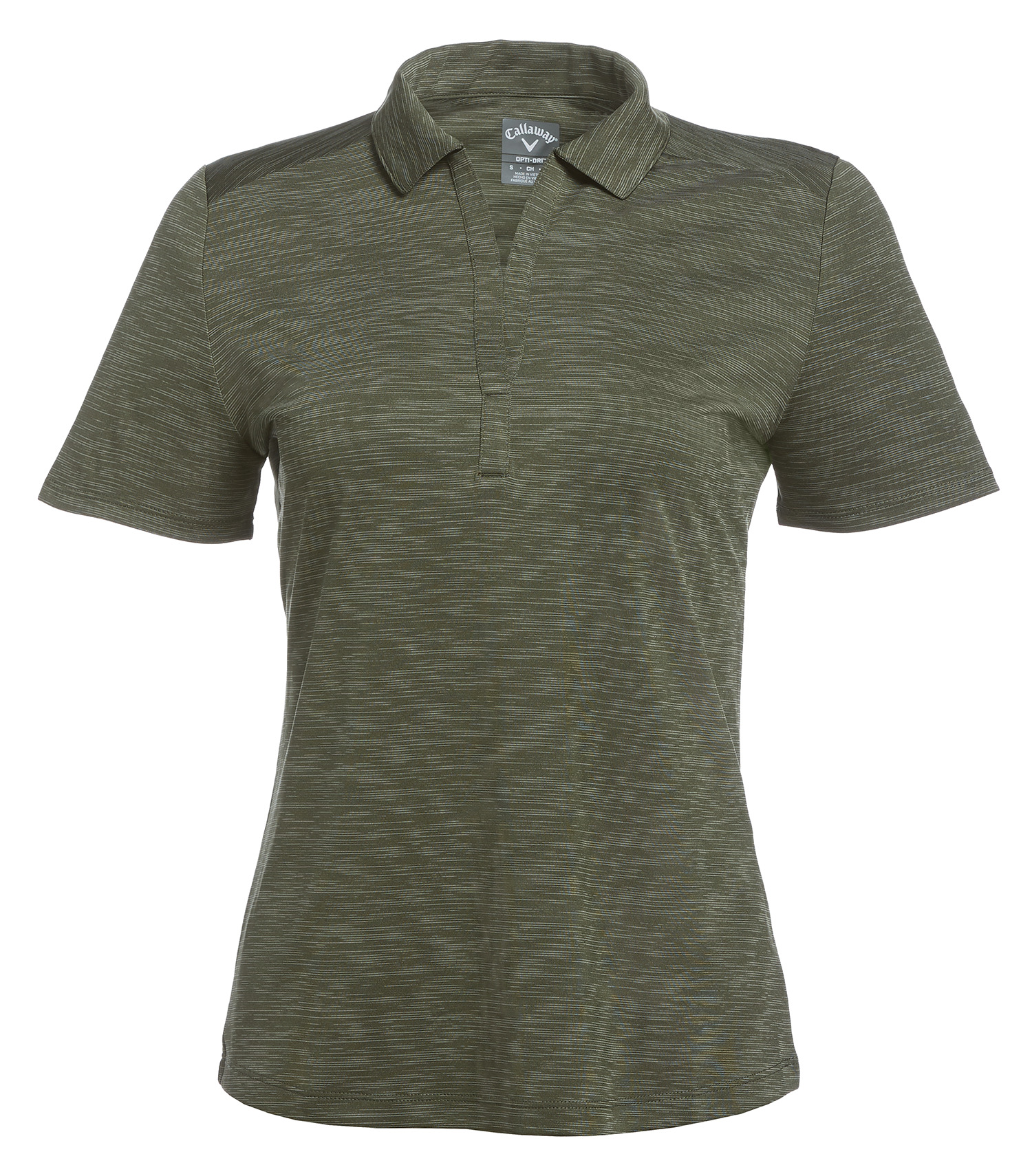 CALLAWAY CALLAWAY POLO TEXTURÉ À RAYURES BRISÉES POUR FEMMES - CGW751 Hedge Green