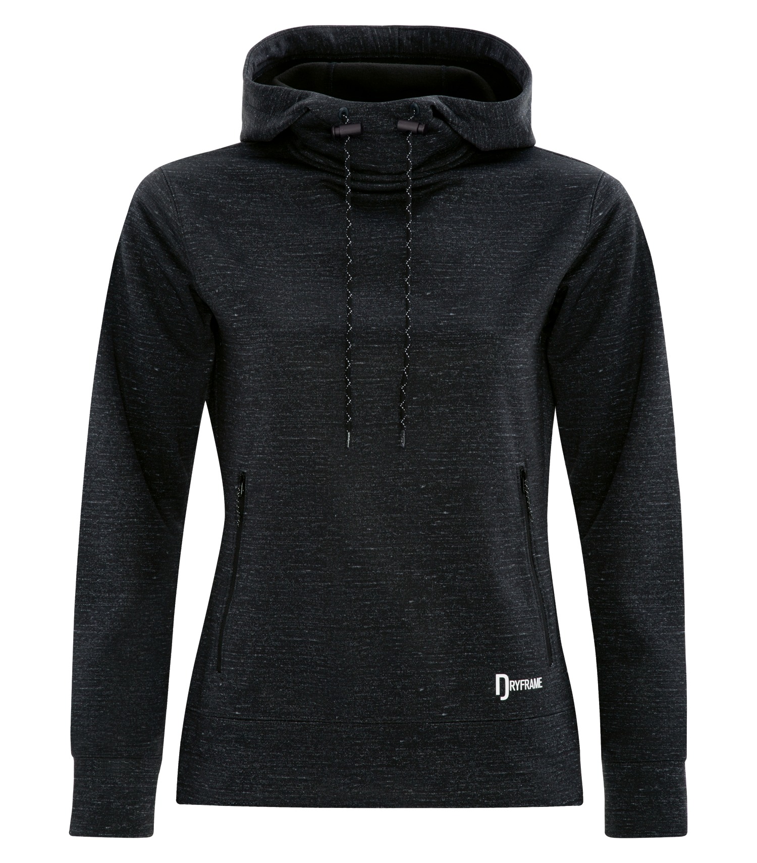 DryFrameᴹᴰ DRYFRAMEᴹᴰ CHANDAIL À CAPUCHON EN MOLLETON HYDRORÉSISTANT DRY TECH POUR FEMMES - DF7656L Black Heather