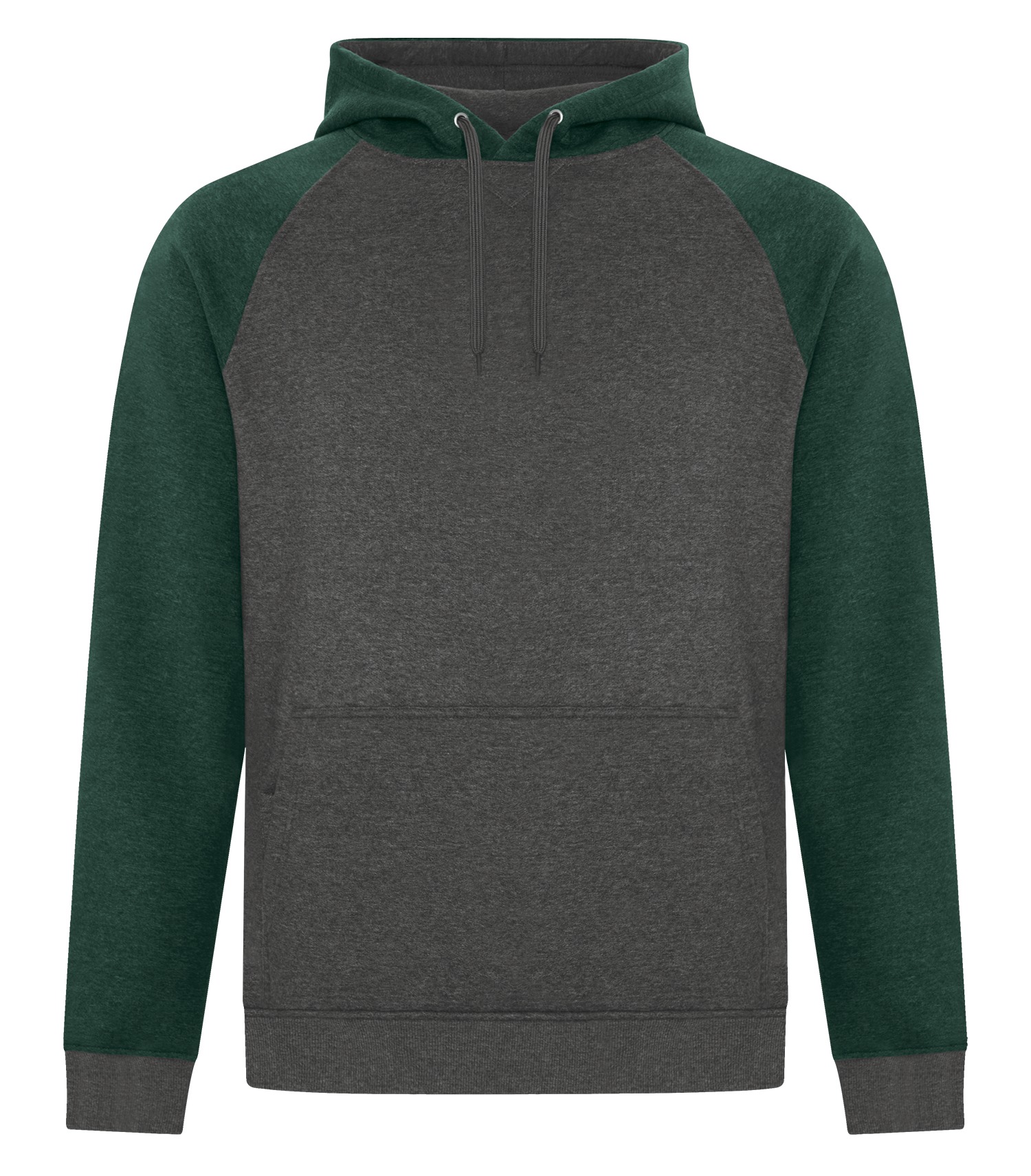 ATCᴹᶜ ESACTIVEᴹᴰ ATC™ ESACTIVE® VINTAGE TWO TONE HOODED SWEATSHIRT. F2044 Forest Heather-Charcoal Heather