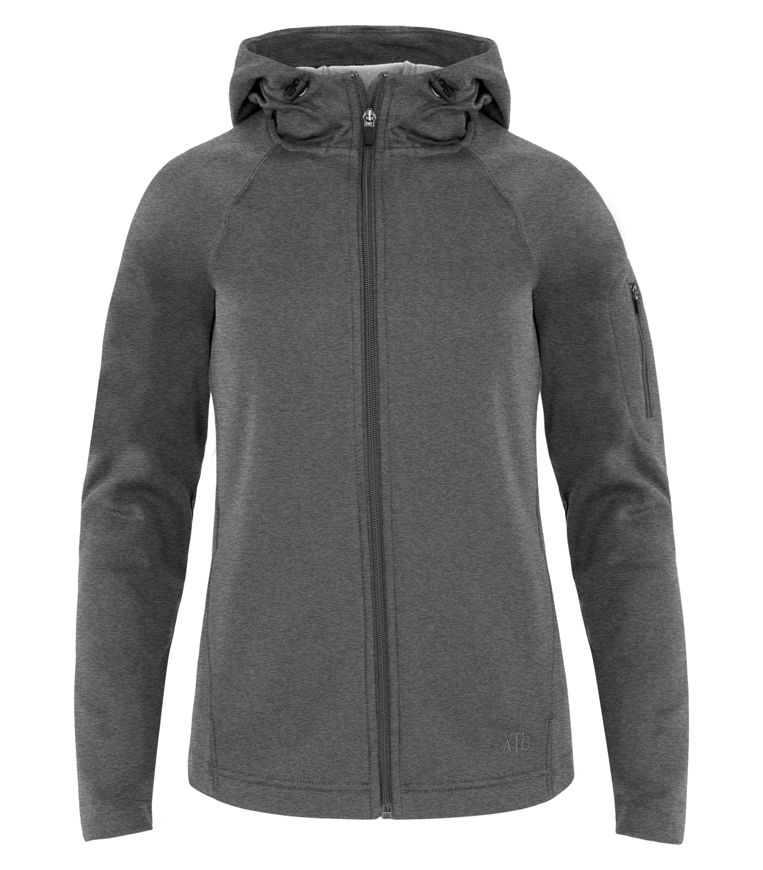 ATCᴹᶜ ATC™ PTECH® FLEECE HOODED LADIES' JACKET. L221 Charcoal Heather