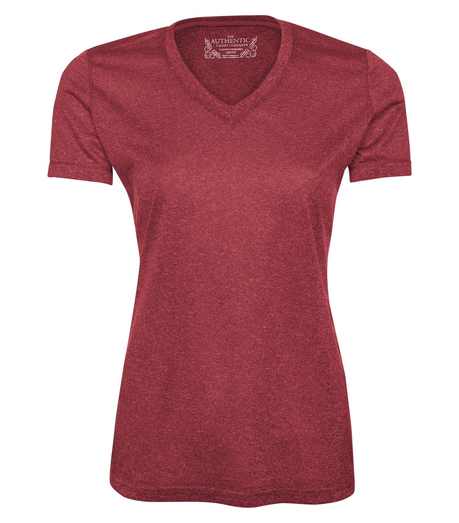 ATCᴹᶜ ATC™ PRO TEAM HEATHER ProFORMANCE V-NECK LADIES' TEE. L3517 Cardinal Heather
