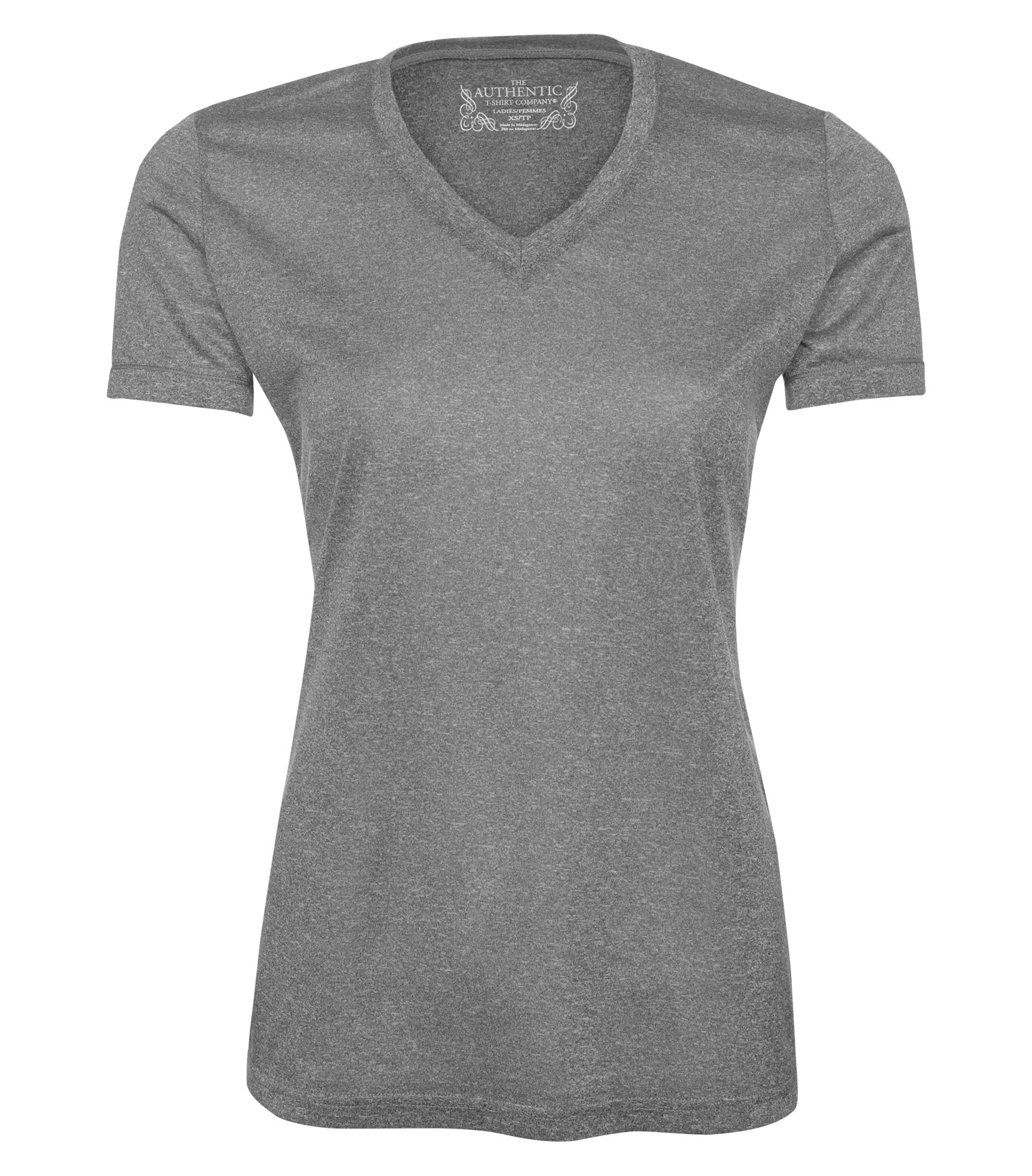 ATCᴹᶜ ATC™ PRO TEAM HEATHER ProFORMANCE V-NECK LADIES' TEE. L3517 Charcoal Heather
