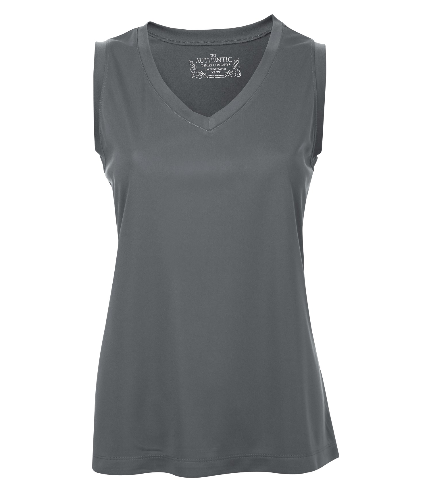 ATCᴹᶜ ATC™ PRO TEAM SLEEVELESS V-NECK LADIES' TEE. L3527 Coal Grey
