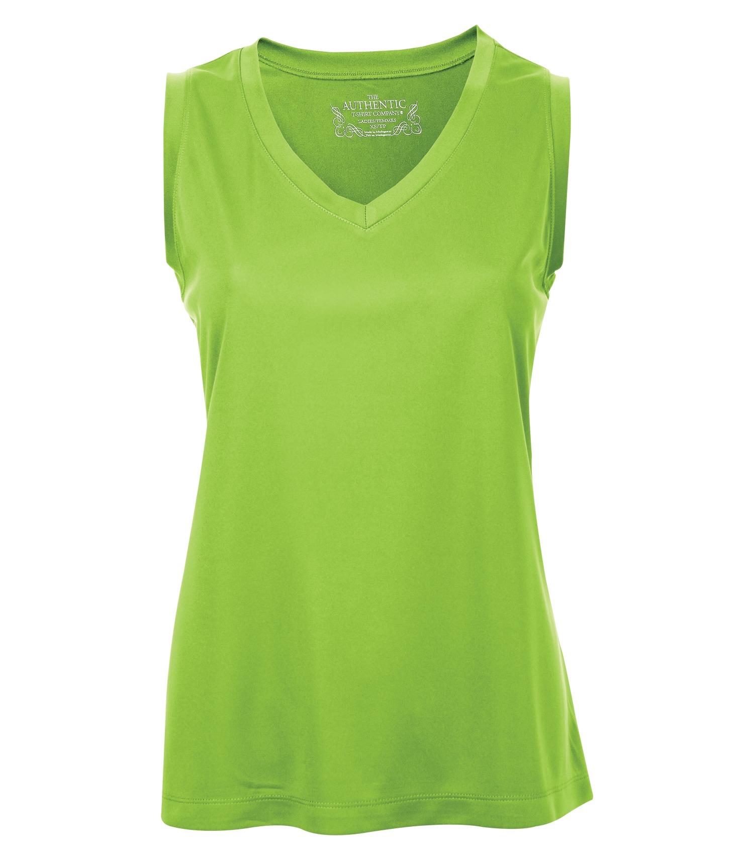 ATCᴹᶜ ATC™ PRO TEAM SLEEVELESS V-NECK LADIES' TEE. L3527 Lime Shock