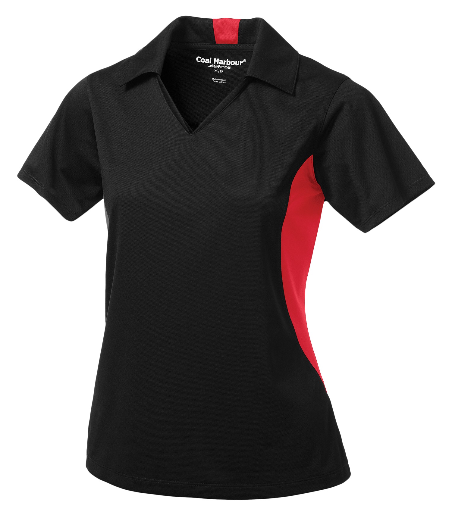 Coal Harbourᴹᴰ COAL HARBOURᴹᴰ POLO BICOLORE RÉSISTANT AUX ACCROCS POUR FEMMES - L4001 Black-True Red