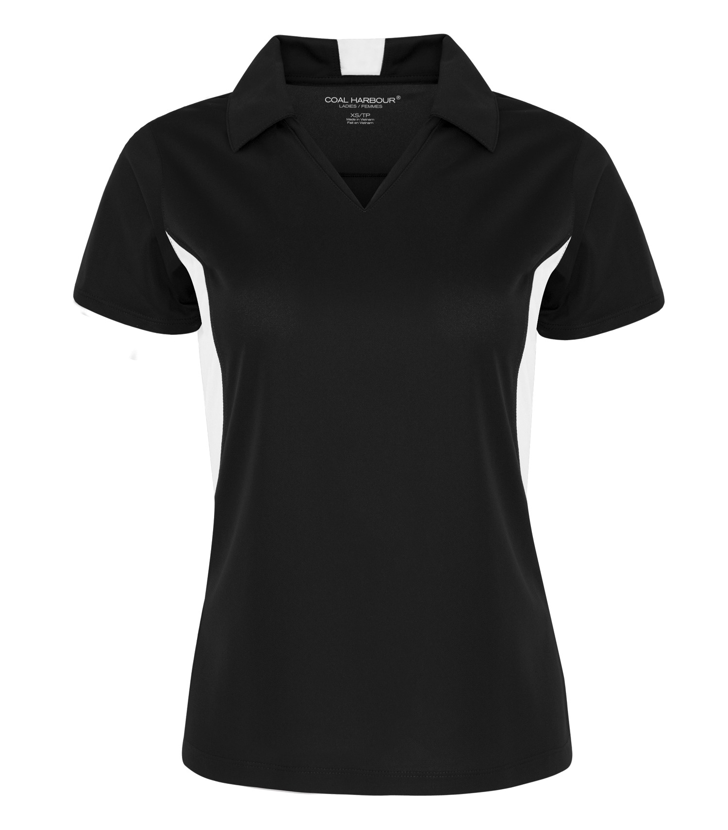Coal Harbourᴹᴰ COAL HARBOURᴹᴰ POLO BICOLORE RÉSISTANT AUX ACCROCS POUR FEMMES - L4001 Black-White