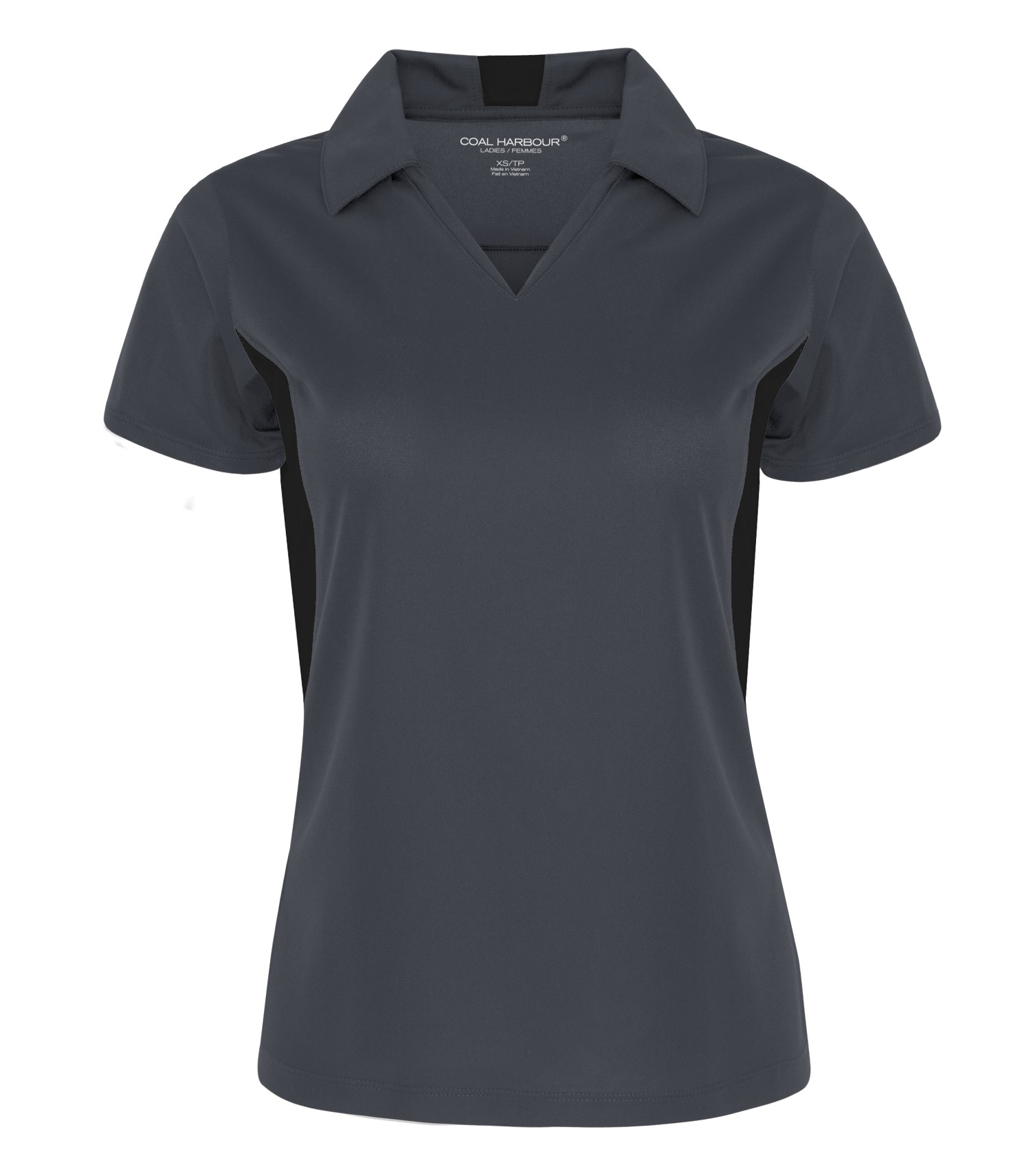 Coal Harbourᴹᴰ COAL HARBOURᴹᴰ POLO BICOLORE RÉSISTANT AUX ACCROCS POUR FEMMES - L4001 Iron Grey-Black