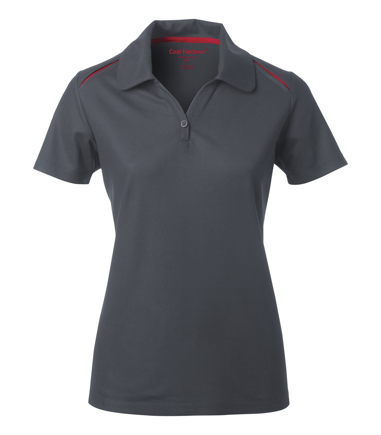 Coal Harbourᴹᴰ COAL HARBOURᴹᴰ POLO RÉSISTANT AUX ACCROCS AVEC INSERTIONS DE COULEURS CONTRASTANTES POUR FEMMES - L4002 Iron Grey-Red