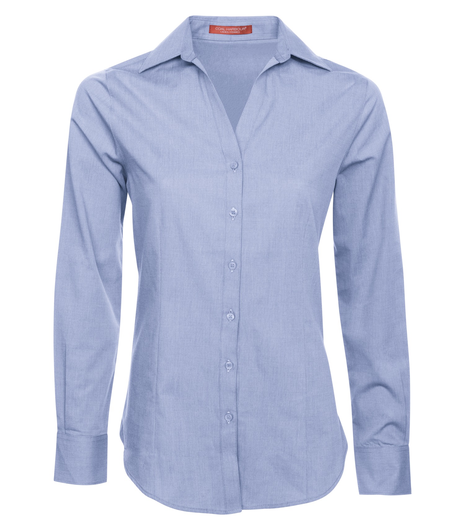 Coal Harbourᴹᴰ COAL HARBOURᴹᴰ CHEMISE TISSÉE À TEXTURE CROISÉE POUR FEMMES - L6004 Oxford Blue