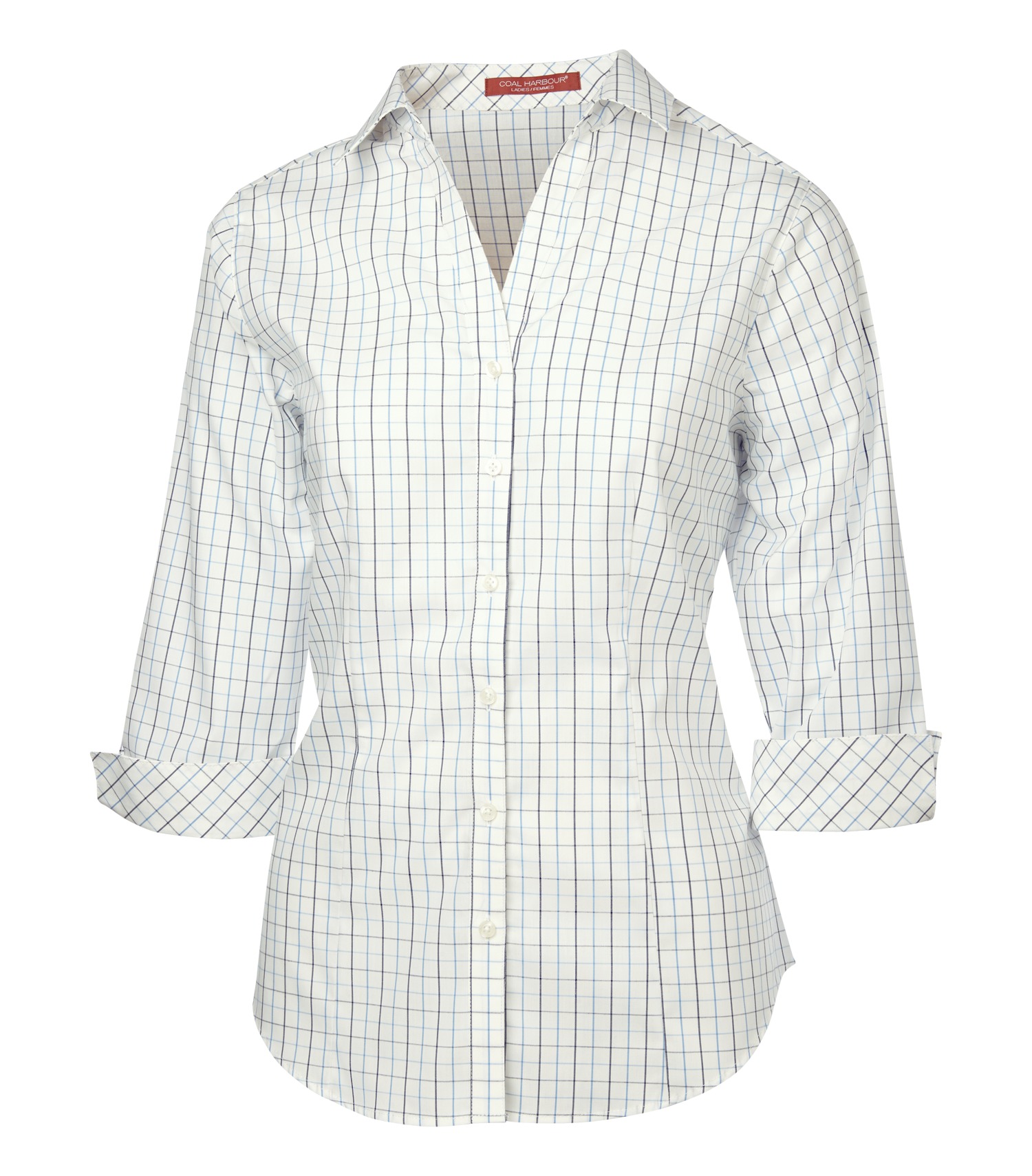 COAL HARBOUR® TATTERSALL CHECK WOVEN LADIES' SHIRT. L6005