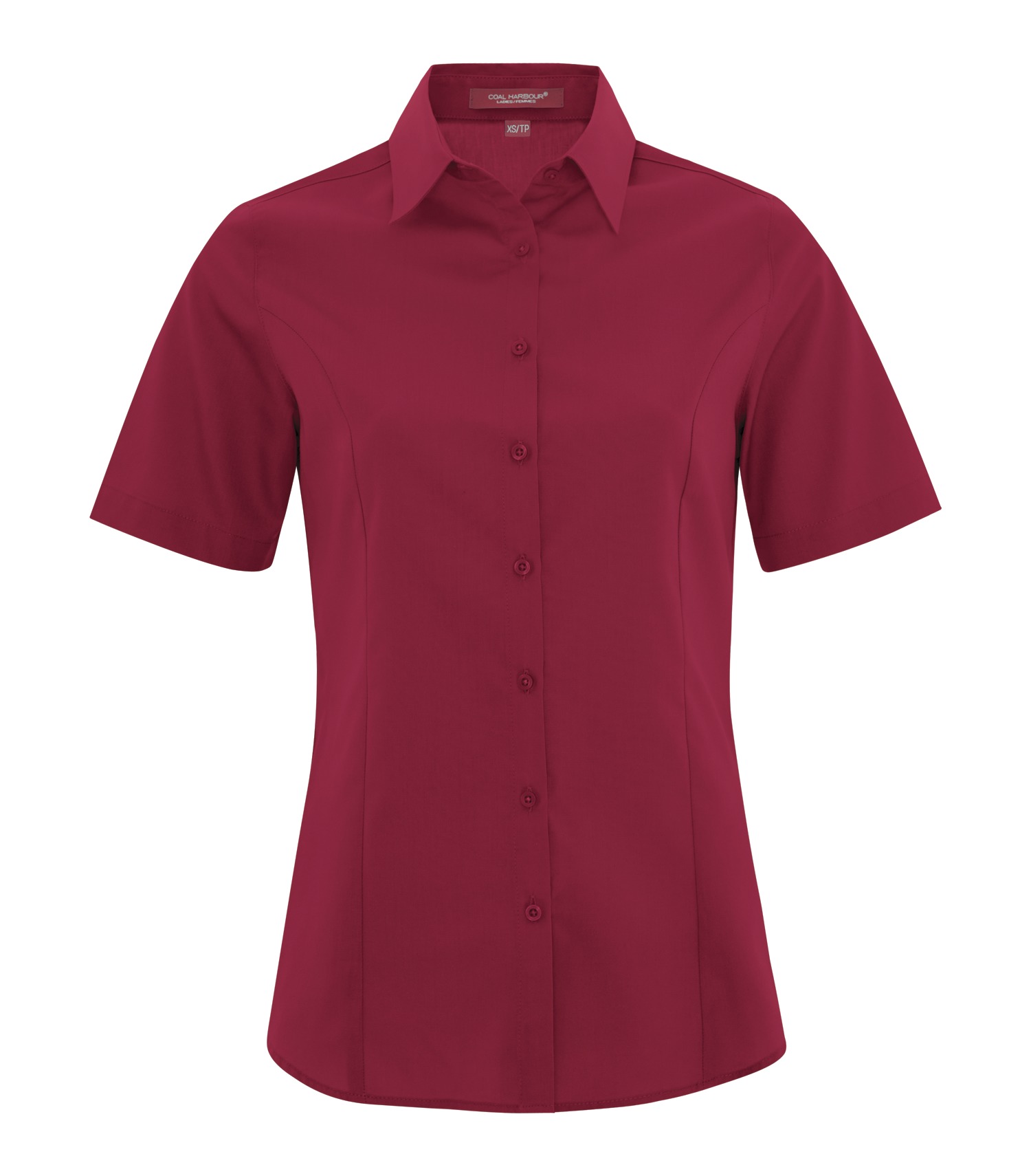 Coal Harbourᴹᴰ COAL HARBOURᴹᴰ CHEMISE TISSÉE À MANCHES COURTES EVERYDAY POUR FEMMES - L6021 Rich Red