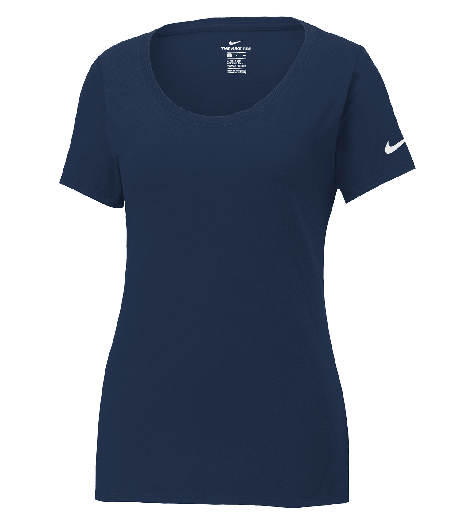 Nike NIKE T-SHIRT Dri-FIT COTTON/POLY À COL ARRONDI PROFOND POUR FEMMES - NKBQ5234 College Navy