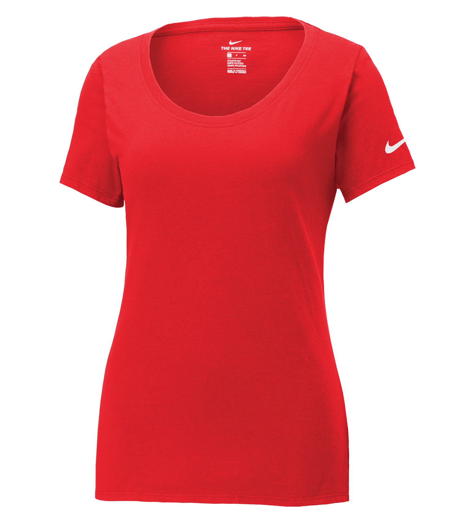 Nike NIKE T-SHIRT Dri-FIT COTTON/POLY À COL ARRONDI PROFOND POUR FEMMES - NKBQ5234 University Red