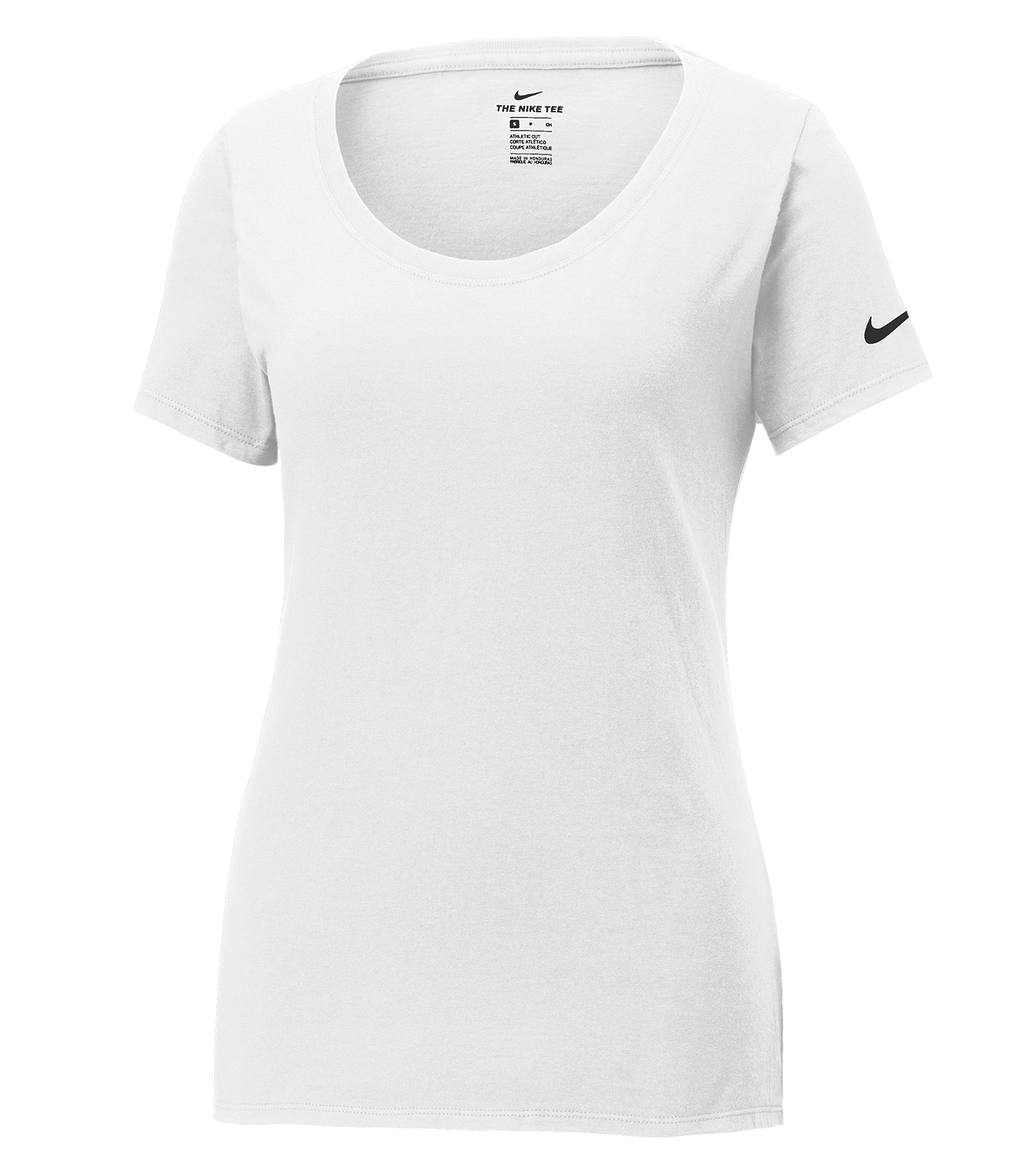 Nike NIKE T-SHIRT Dri-FIT COTTON/POLY À COL ARRONDI PROFOND POUR FEMMES - NKBQ5234 White