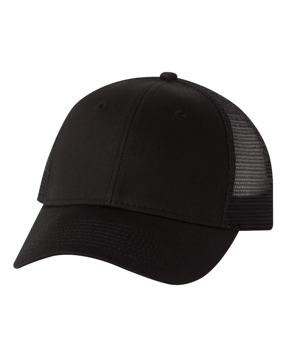Valucap Mesh-Back Twill Trucker Cap - VC400 Black