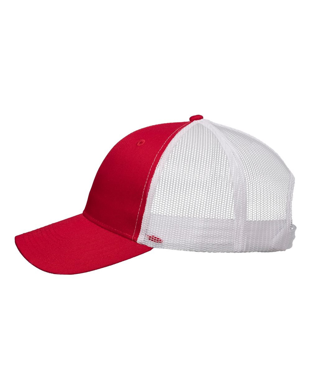 Valucap Mesh-Back Twill Trucker Cap - VC400 Red- White