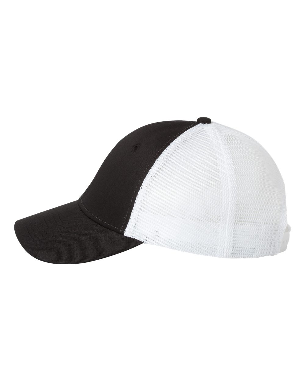 Valucap Mesh-Back Twill Trucker Cap - VC400 Black- White