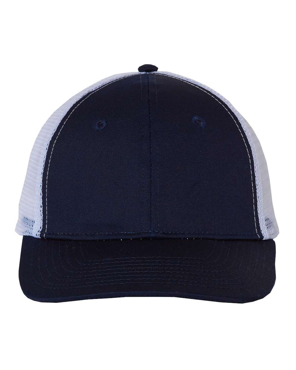 Valucap Mesh-Back Twill Trucker Cap - VC400 Navy- White