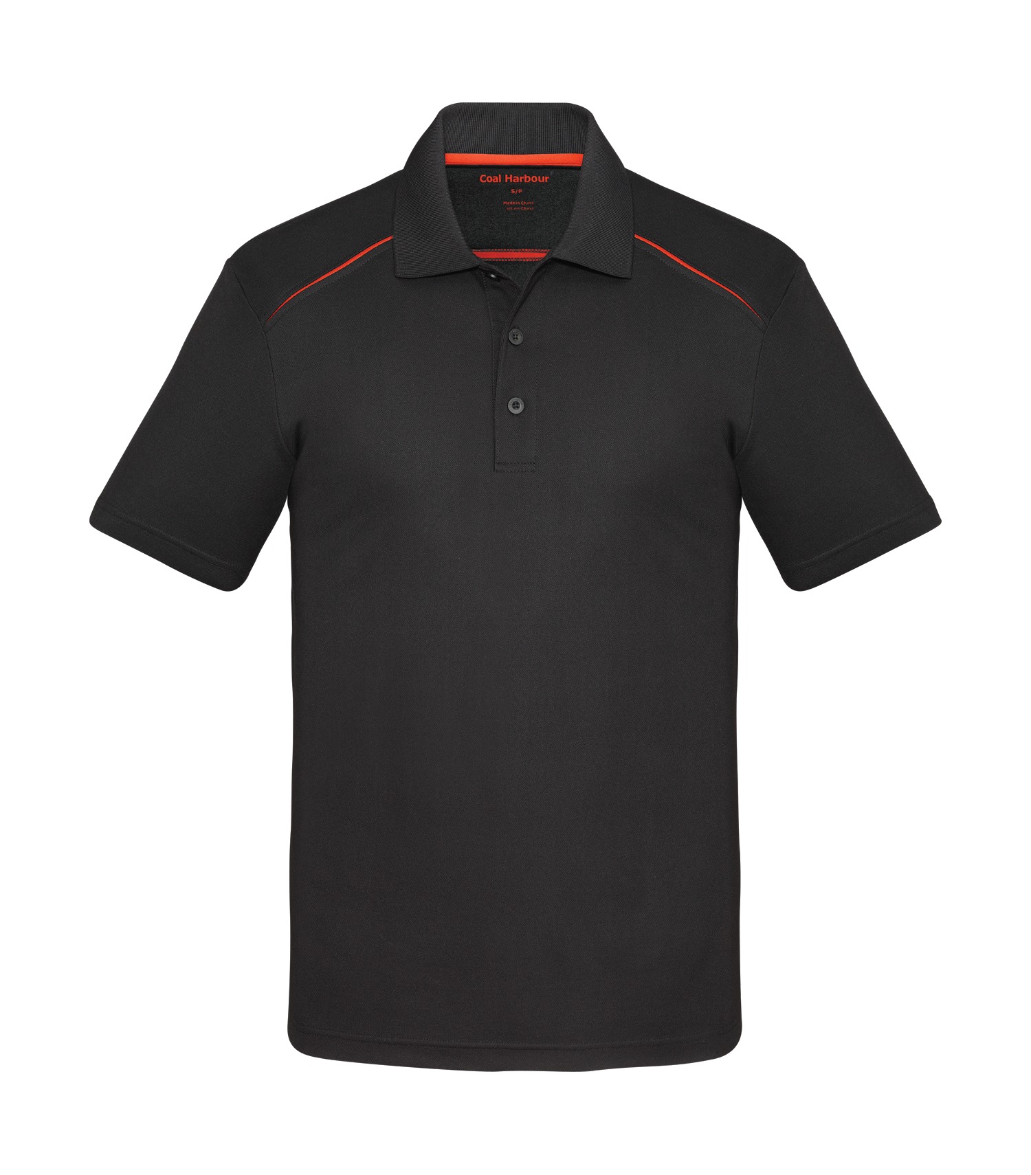 Coal Harbourᴹᴰ COAL HARBOURᴹᴰ POLO RÉSISTANT AUX ACCROCS AVEC INSERTIONS DE COULEURS CONTRASTANTES - S4002 Black-Orange