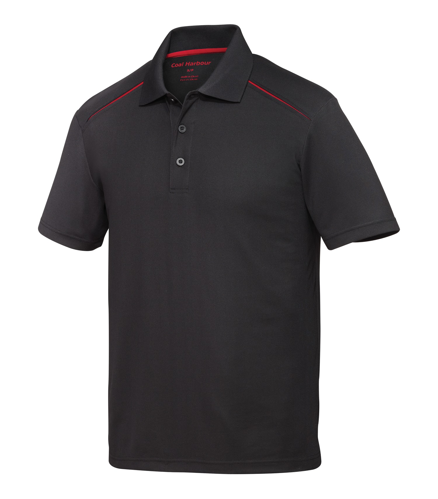 Coal Harbourᴹᴰ COAL HARBOURᴹᴰ POLO RÉSISTANT AUX ACCROCS AVEC INSERTIONS DE COULEURS CONTRASTANTES - S4002 Black-Red