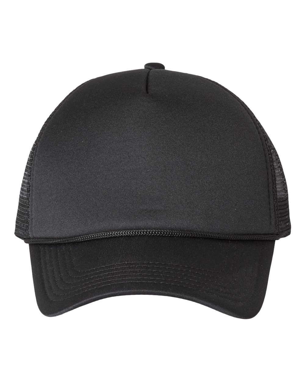 Valucap Foam Mesh-Back Trucker Cap - VC700 Black- Black