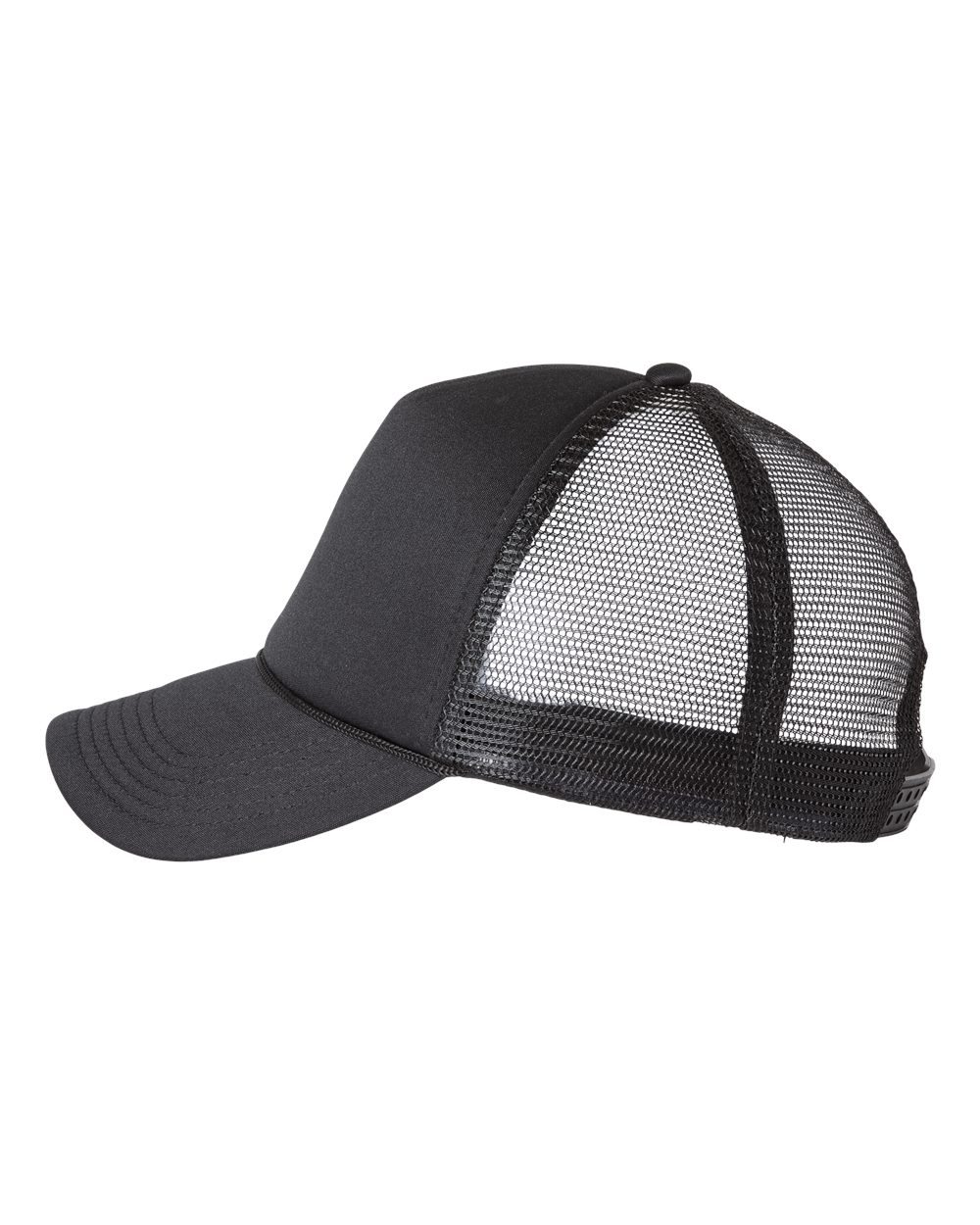 Valucap Foam Mesh-Back Trucker Cap - VC700 Black- Black