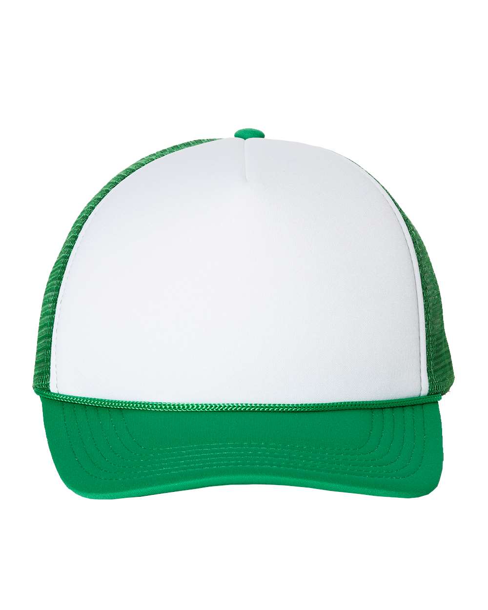 Valucap Foam Mesh-Back Trucker Cap - VC700 White- Kelly