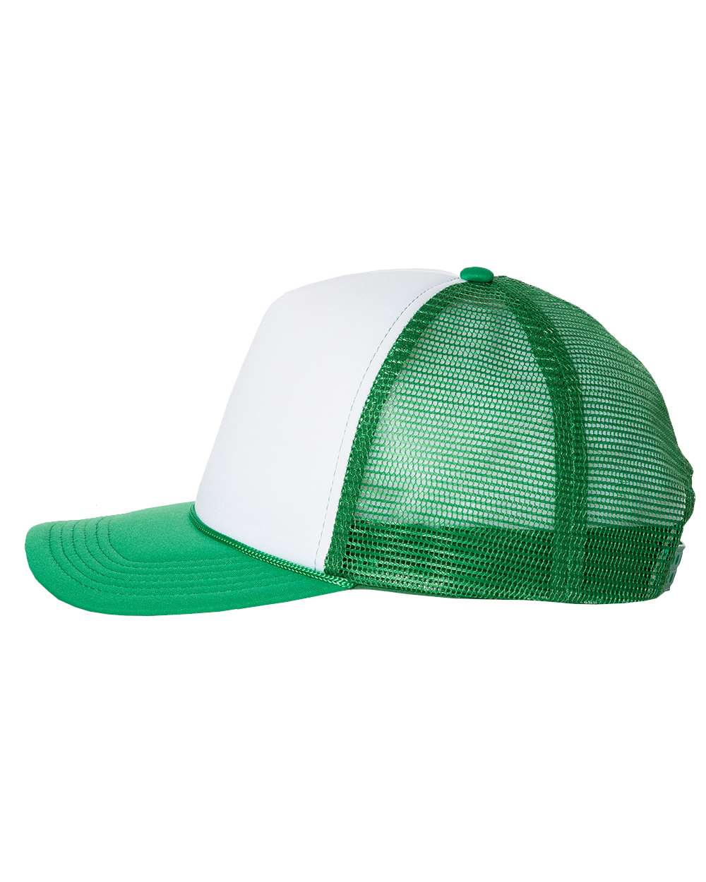 Valucap Foam Mesh-Back Trucker Cap - VC700 White- Kelly