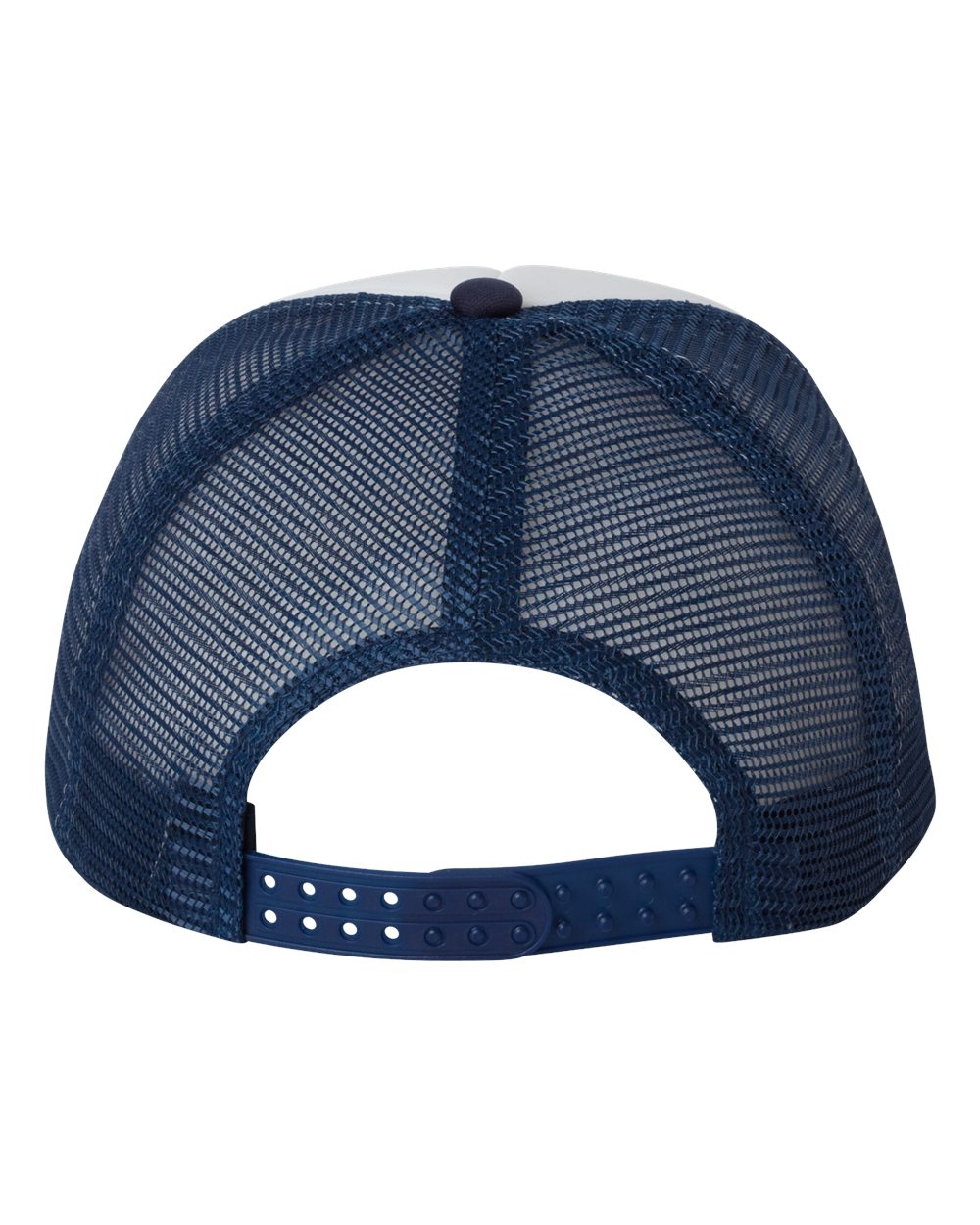 Valucap Foam Mesh-Back Trucker Cap - VC700 White- Navy