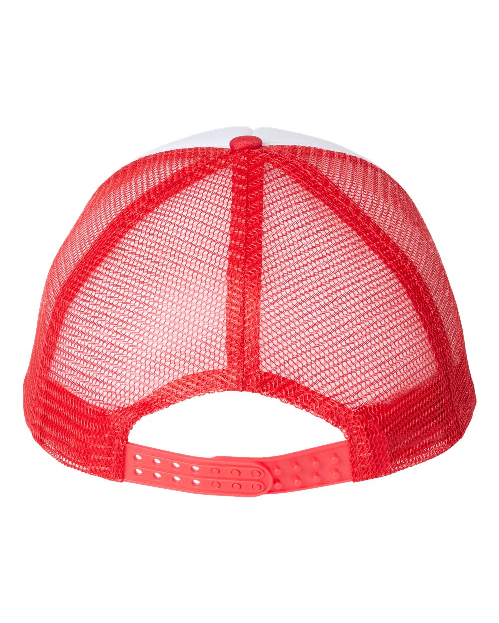 Valucap Foam Mesh-Back Trucker Cap - VC700 White- Red