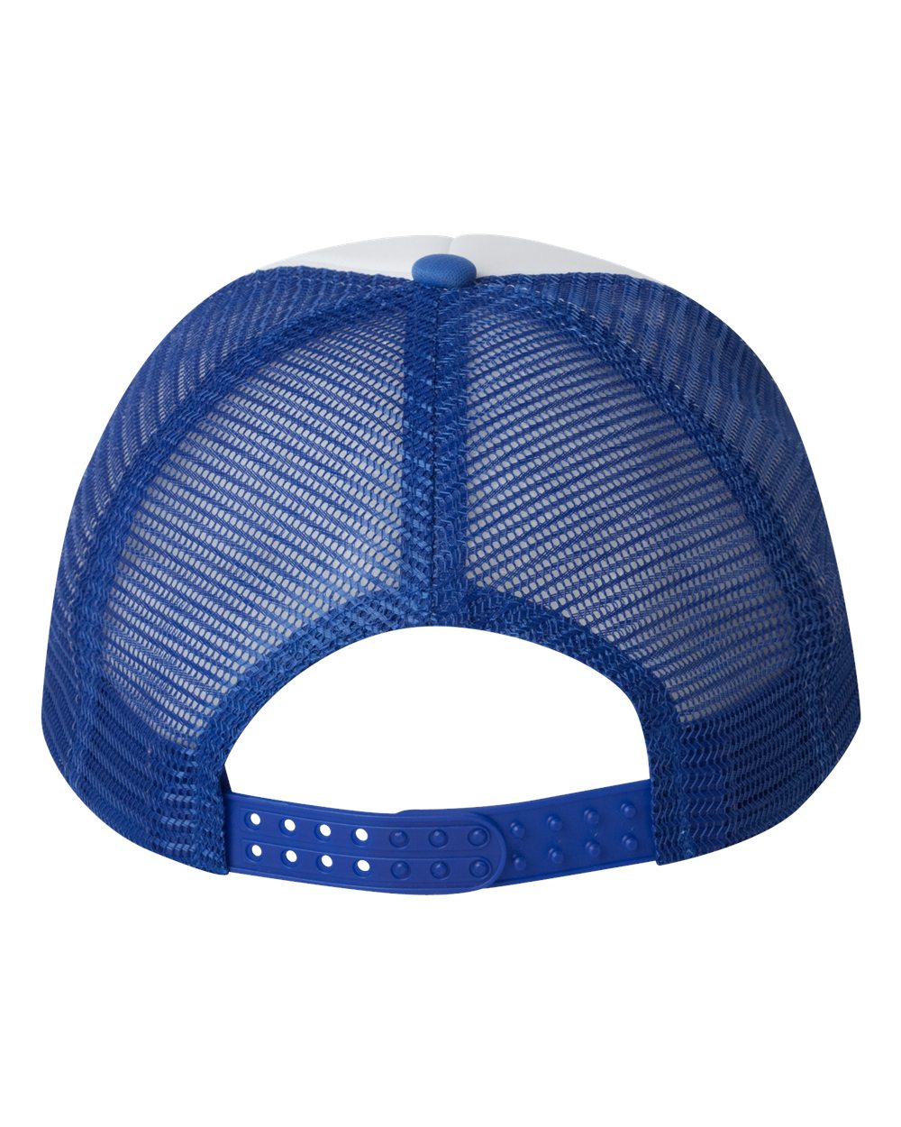 Valucap Foam Mesh-Back Trucker Cap - VC700 White- Royal