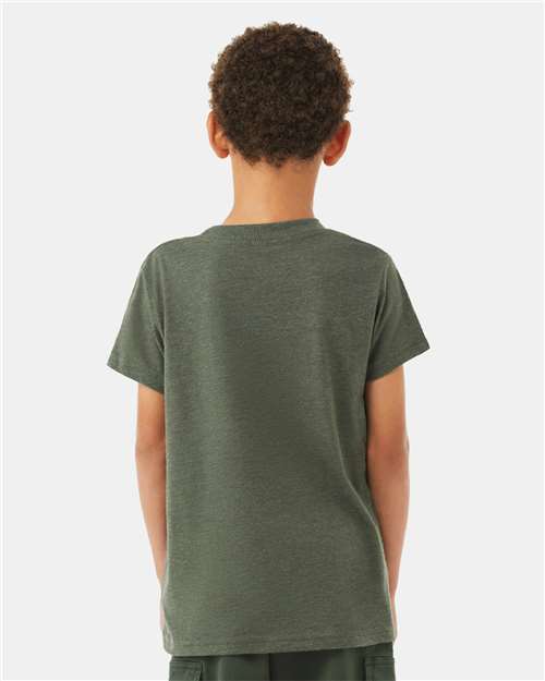 BELLA + CANVAS Youth CVC Jersey Tee - 3001YCVC Heather Military Green