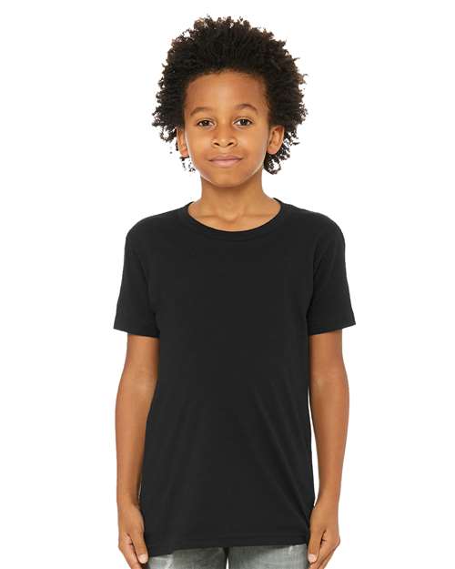 BELLA + CANVAS Youth CVC Jersey Tee - 3001YCVC Solid Black Blend