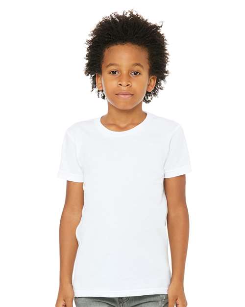 BELLA + CANVAS Youth CVC Jersey Tee - 3001YCVC Solid White Blend