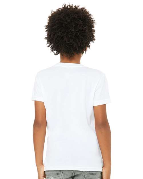 BELLA + CANVAS Youth CVC Jersey Tee - 3001YCVC Solid White Blend
