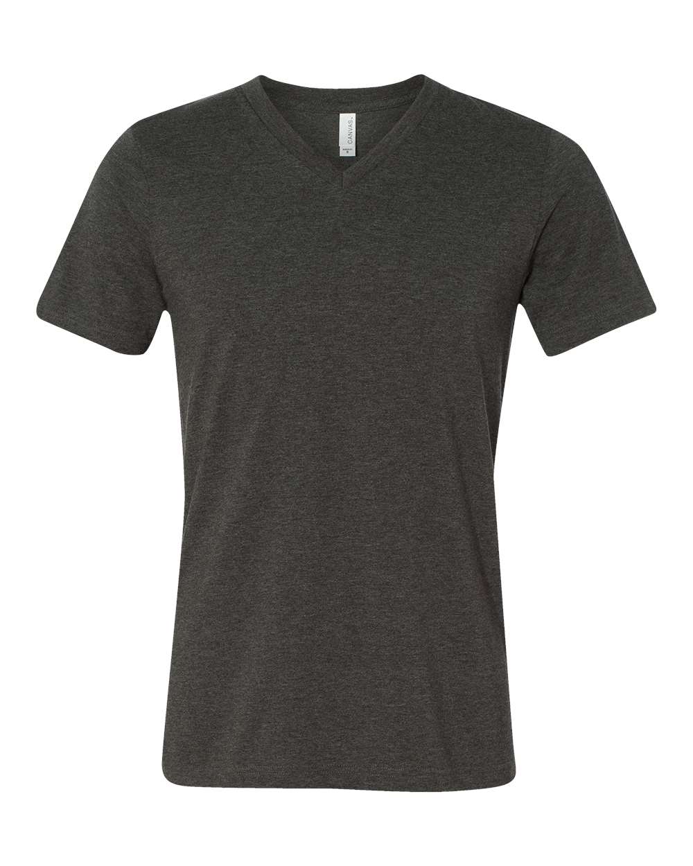 BELLA + CANVAS Unisex Heather CVC V-Neck Tee - 3005CVC Dark Grey Heather