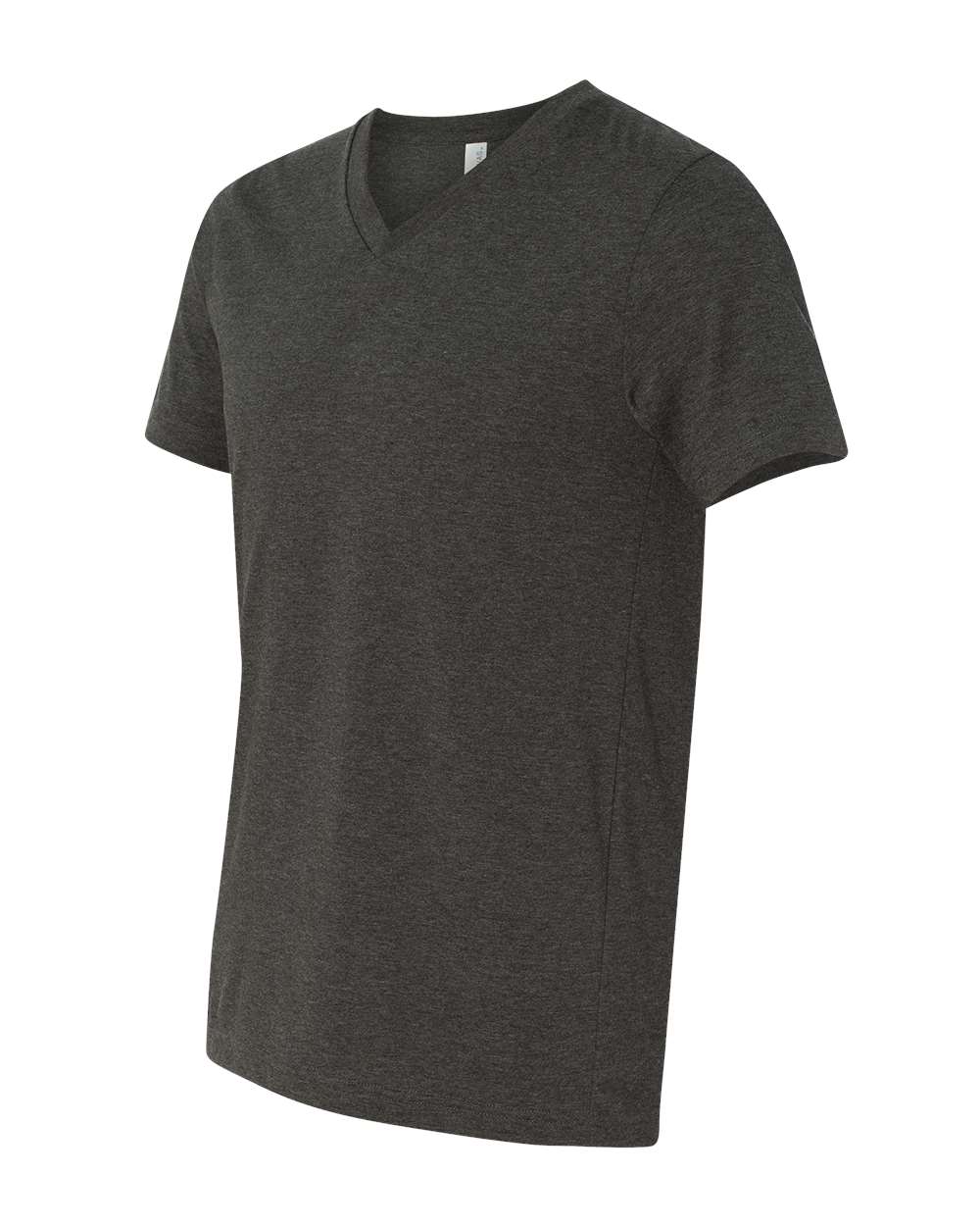 BELLA + CANVAS Unisex Heather CVC V-Neck Tee - 3005CVC Dark Grey Heather