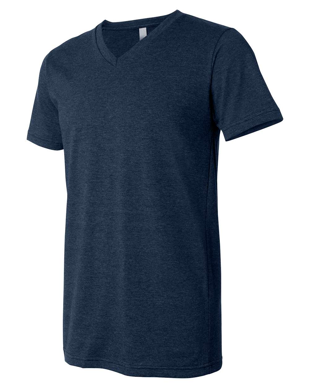 BELLA + CANVAS Unisex Heather CVC V-Neck Tee - 3005CVC Heather Navy