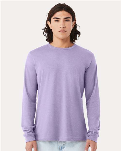 BELLA + CANVAS Heather CVC Long Sleeve Tee - 3501CVC Heather Dark Lavender
