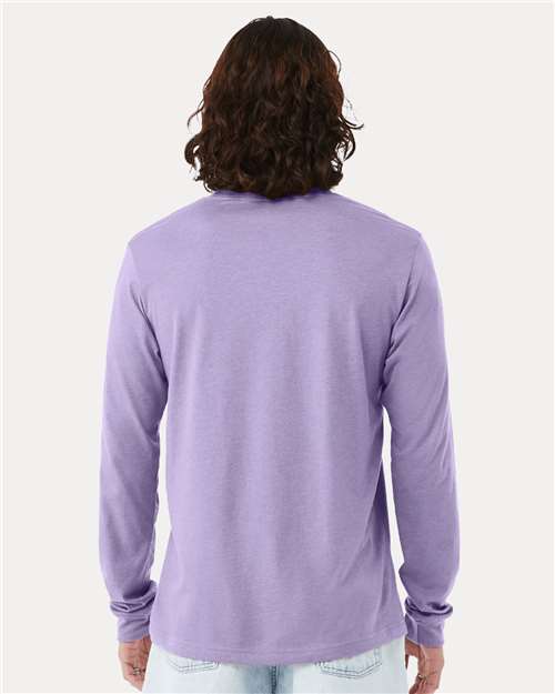 BELLA + CANVAS Heather CVC Long Sleeve Tee - 3501CVC Heather Dark Lavender