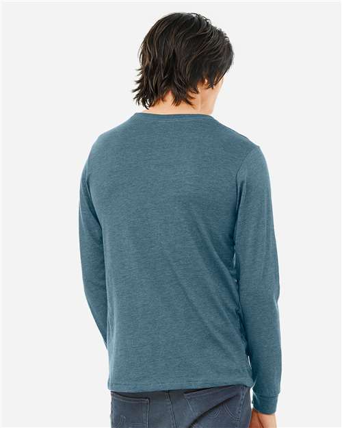 BELLA + CANVAS Heather CVC Long Sleeve Tee - 3501CVC Heather Deep Teal
