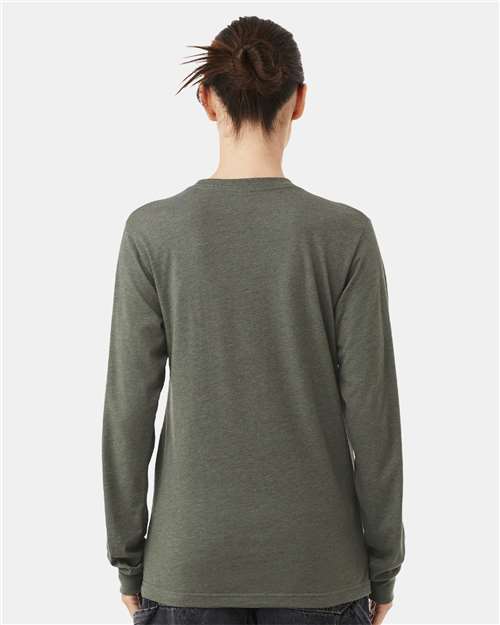 BELLA + CANVAS Heather CVC Long Sleeve Tee - 3501CVC Heather Military Green