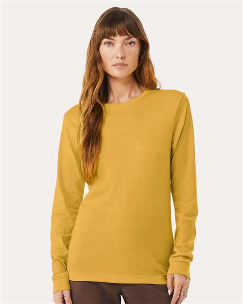 BELLA + CANVAS Heather CVC Long Sleeve Tee - 3501CVC Heather Mustard