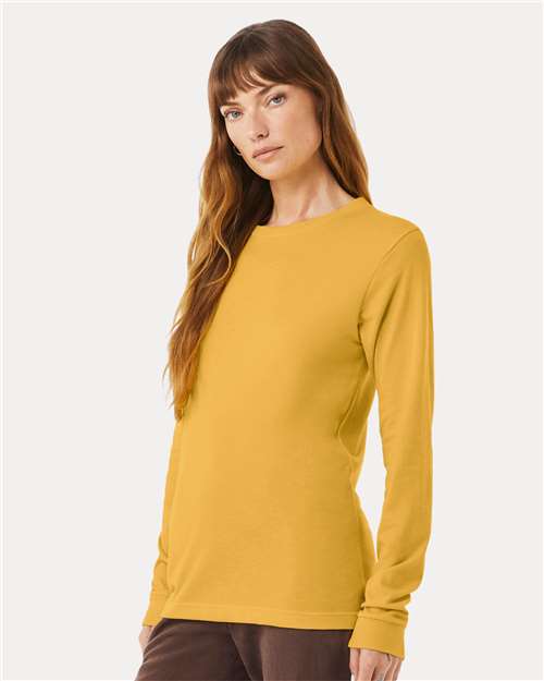 BELLA + CANVAS Heather CVC Long Sleeve Tee - 3501CVC Heather Mustard
