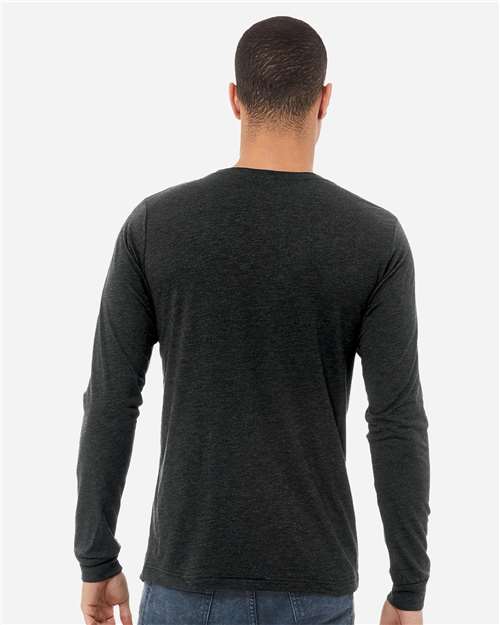 BELLA + CANVAS Unisex Triblend Long Sleeve Tee - 3513 Charcoal Black Triblend