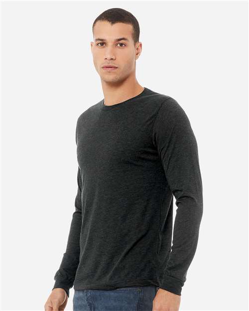 BELLA + CANVAS Unisex Triblend Long Sleeve Tee - 3513 Charcoal Black Triblend