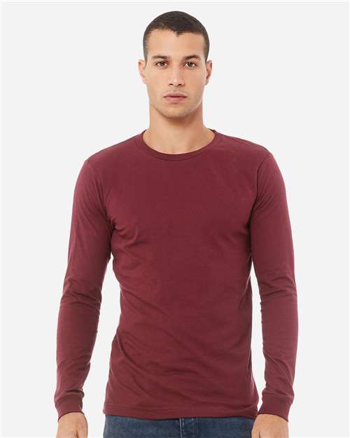 BELLA + CANVAS Unisex Triblend Long Sleeve Tee - 3513 Maroon Triblend