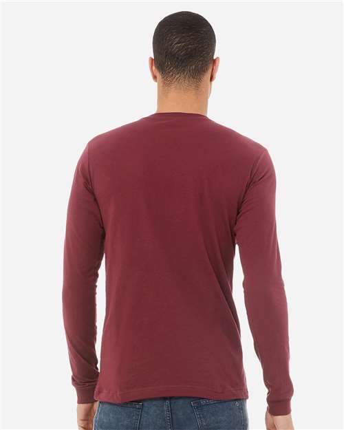 BELLA + CANVAS Unisex Triblend Long Sleeve Tee - 3513 Maroon Triblend